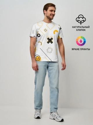 Мужская базовая футболка / Геометрический узор