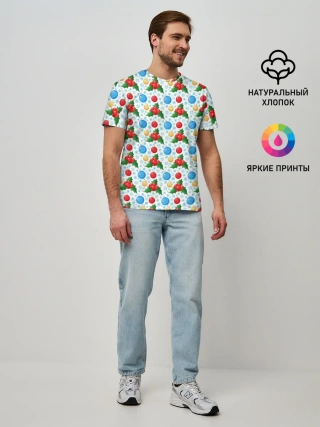 Мужская базовая футболка / Новогодняя Символика