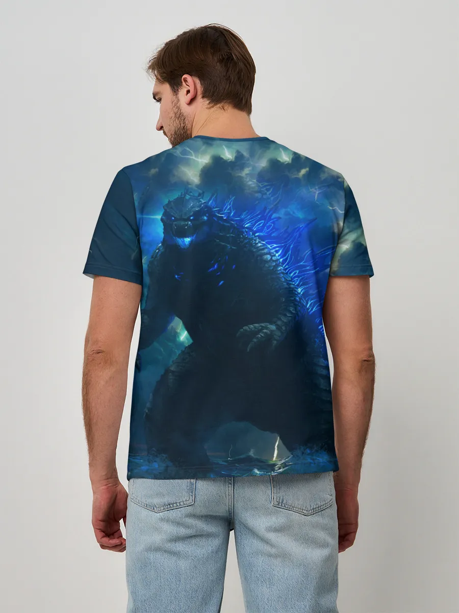 Мужская базовая футболка / ГОДЗИЛЛА В МОРЕ