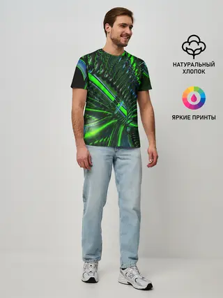 Мужская базовая футболка / DIGITAL NEON GREEN