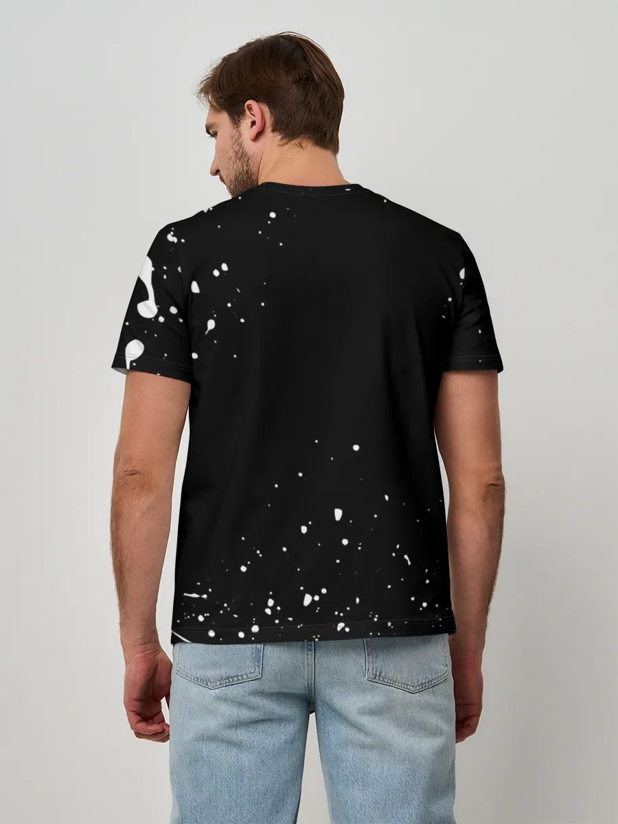 Мужская базовая футболка / ONE PIECE | ВАН ПИС ЧЕРЕП БРЫЗГИ КРАСОК