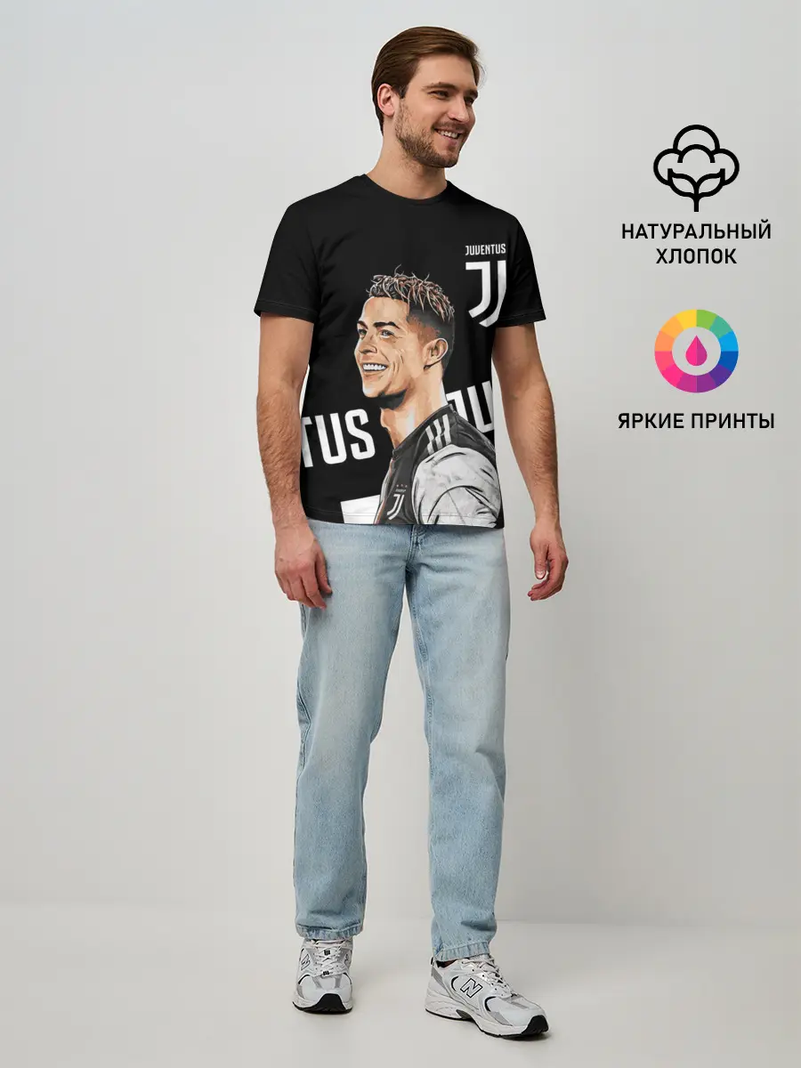 Мужская базовая футболка / КРИШТИАНУ РОНАЛДУ / JUVENTUS