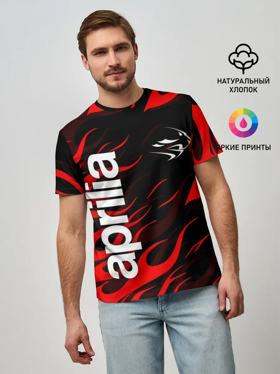 Мужская базовая футболка / APRILIA / АПРИЛИЯ / MOTO