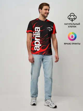 Мужская базовая футболка / APRILIA / АПРИЛИЯ / MOTO