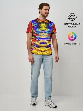 Мужская базовая футболка / Батик. Краски