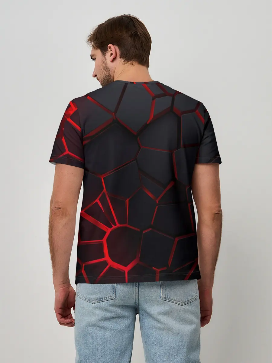 Мужская базовая футболка / Тойота 3D плиты с подсветкой