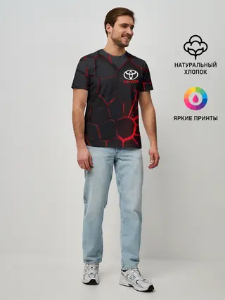 Мужская базовая футболка / Тойота 3D плиты с подсветкой