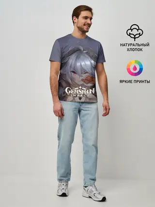 Мужская базовая футболка / Genshin Impact: Razor Genshin.