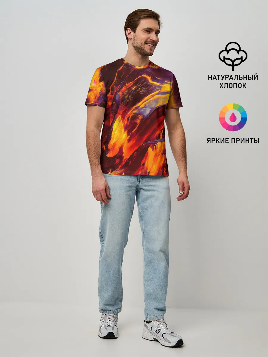 Мужская базовая футболка / ОГНЕННЫЙ ГРАНЖ | FIRE GRUNGE