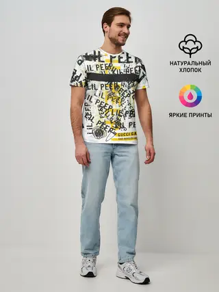 Мужская базовая футболка / LIL PEEP Vintage Graffiti Wall