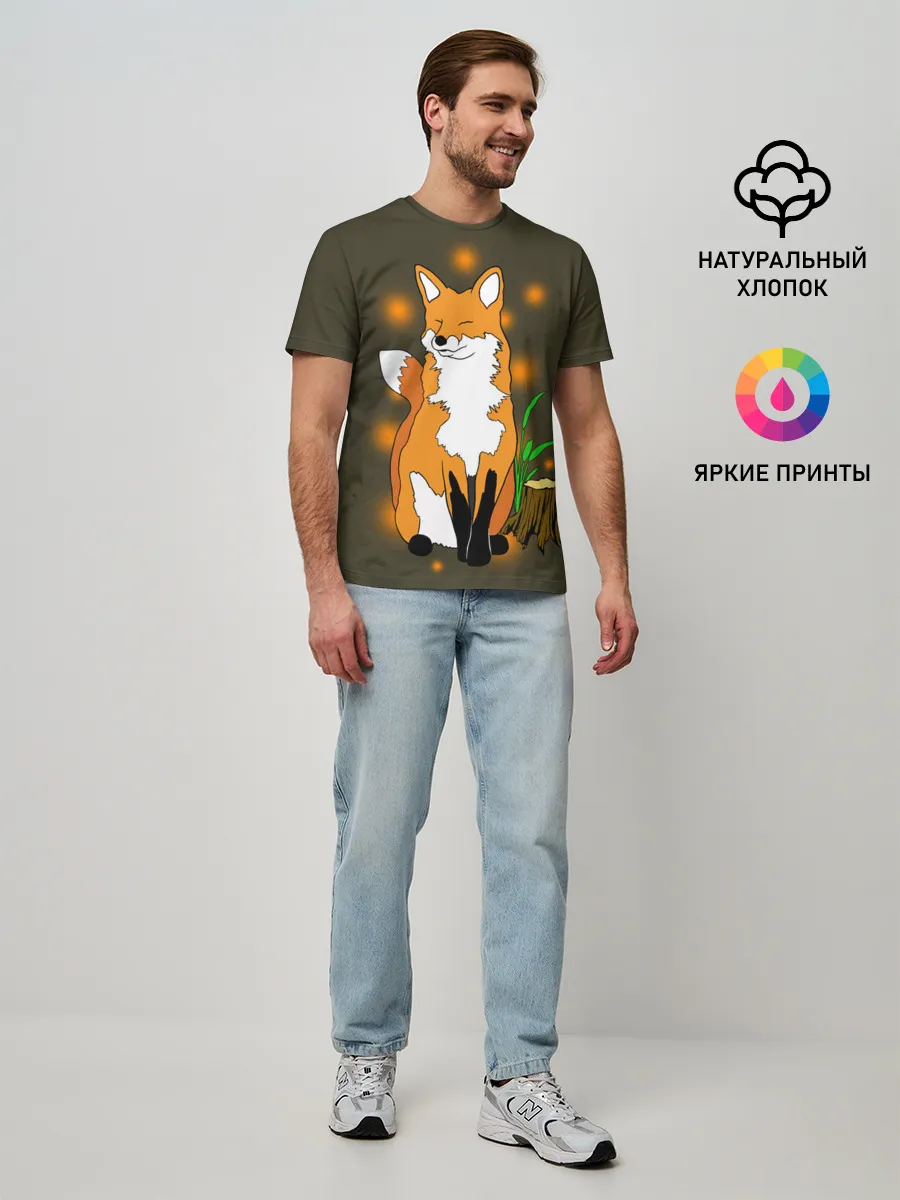 Мужская базовая футболка / Лиса в лесу