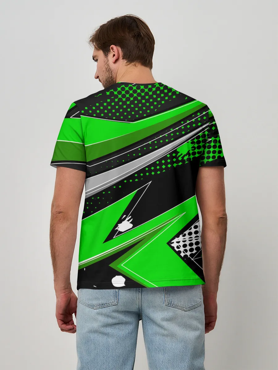 Мужская базовая футболка / Зеленая краска