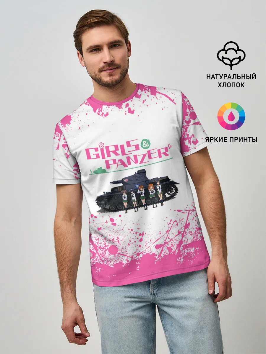 Мужская базовая футболка / Девушки и танки | Pink