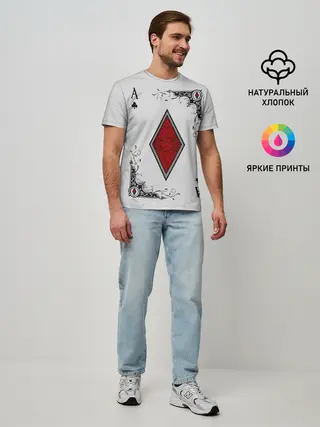 Мужская базовая футболка / Туз Бубен