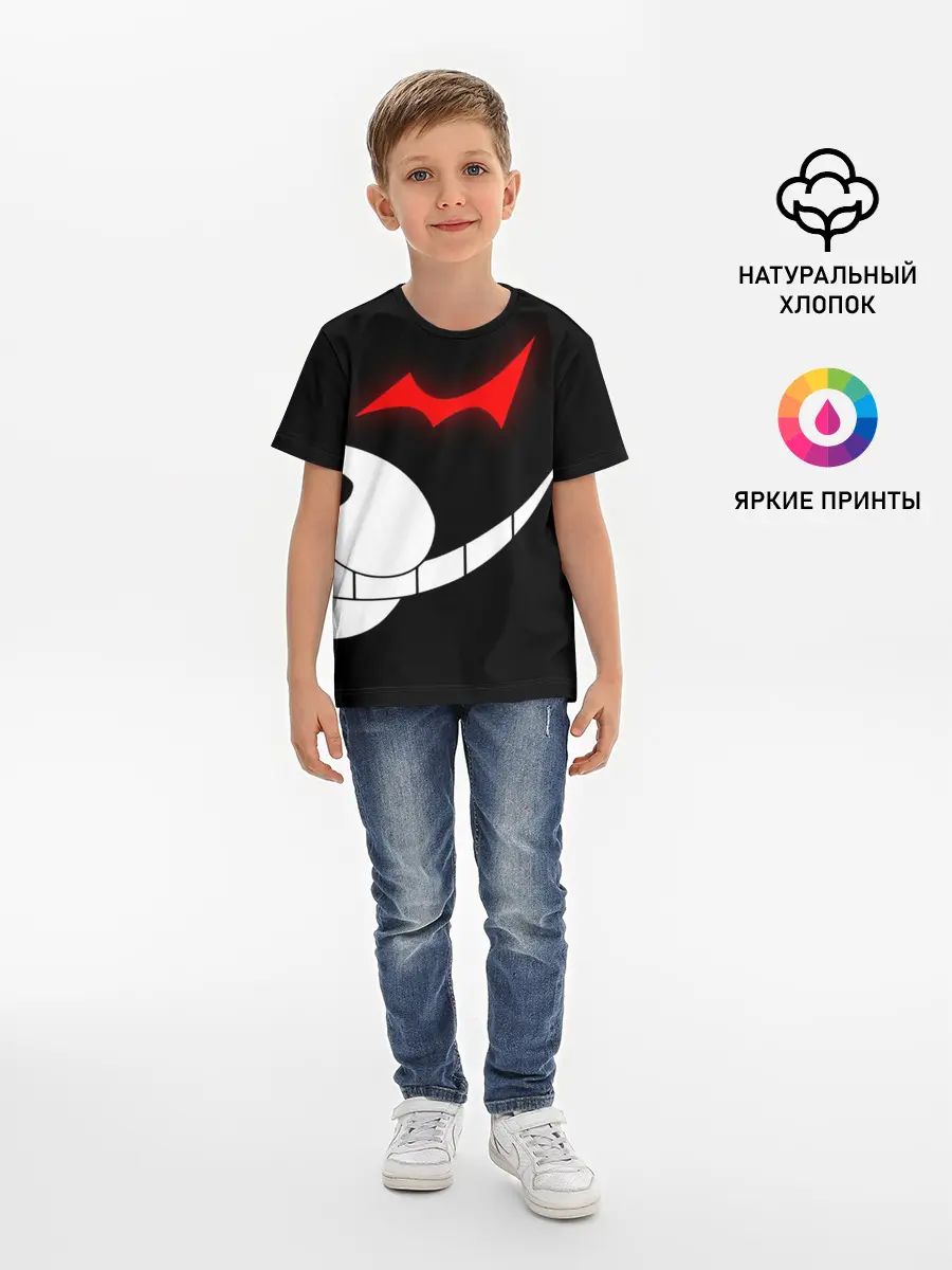 Детская базовая футболка / monokuma пол лица