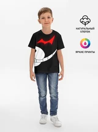 Детская базовая футболка / monokuma пол лица