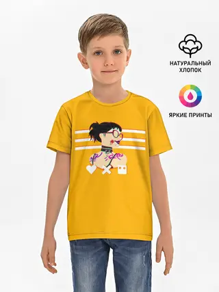 Детская базовая футболка / Love, Death and Robots | Lora Glitch