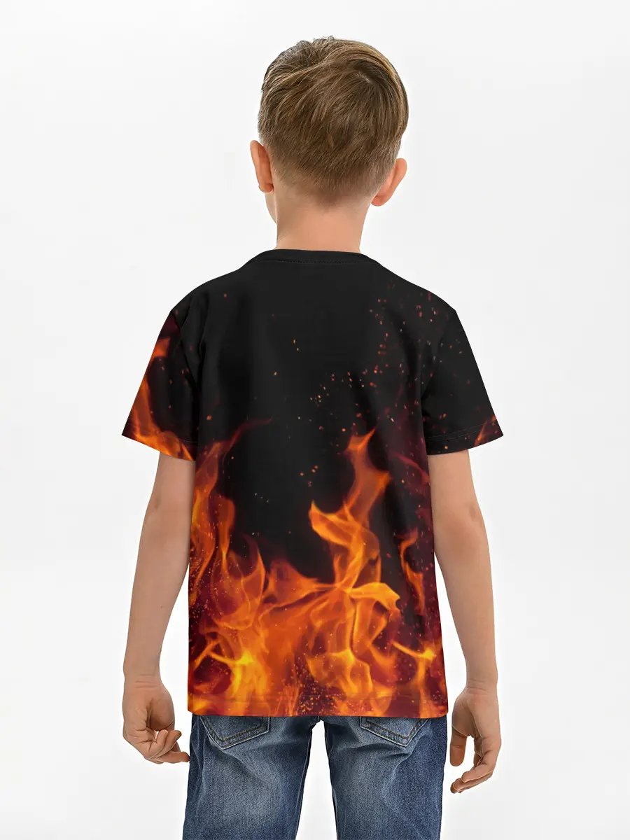 Детская базовая футболка / Огонь с искрами