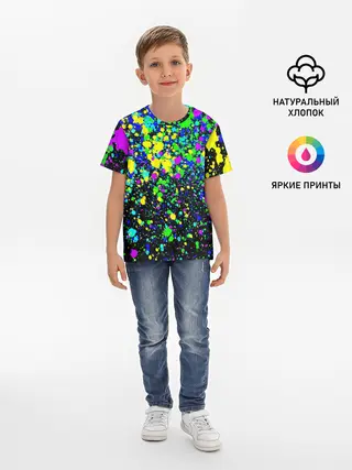 Детская базовая футболка / Неоновые краски лета