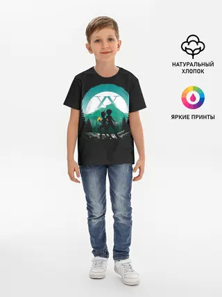 Детская базовая футболка / HH в круге бирюзовом