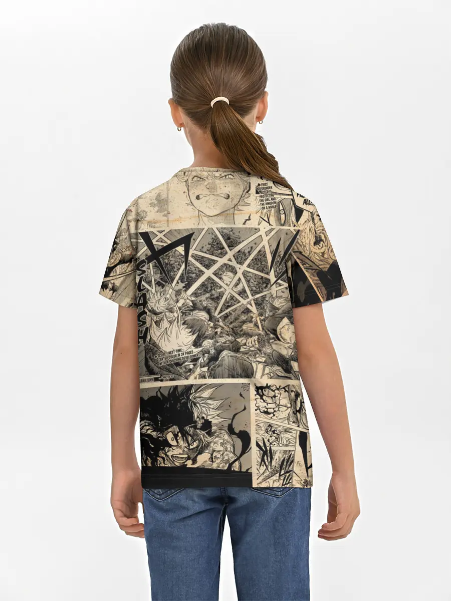 Детская базовая футболка / Черный Клевер