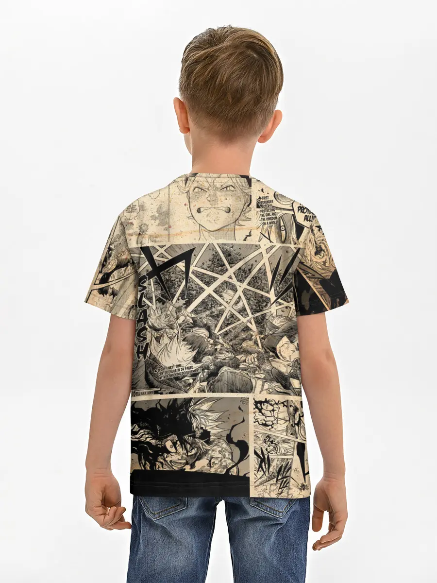 Детская базовая футболка / Черный Клевер