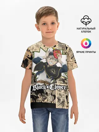 Детская базовая футболка / Черный Клевер