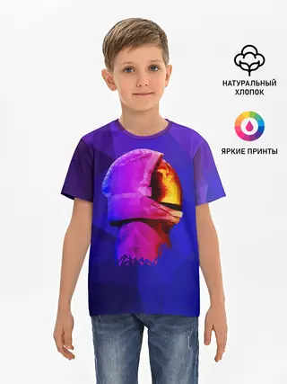 Детская базовая футболка / полигональный космонавт