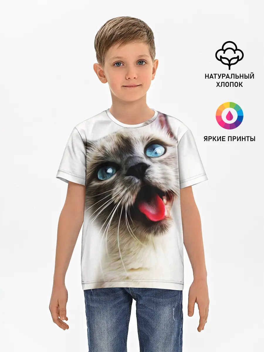 Детская базовая футболка / Котик
