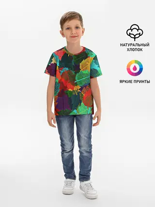 Детская базовая футболка / Abstract Autumn Leaves