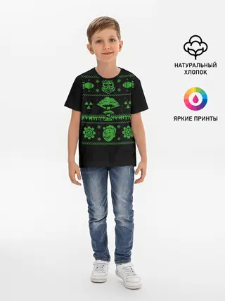 Детская базовая футболка / Новогодний Фалаут