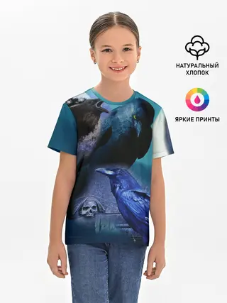 Детская базовая футболка / Мистические вороны | Crows