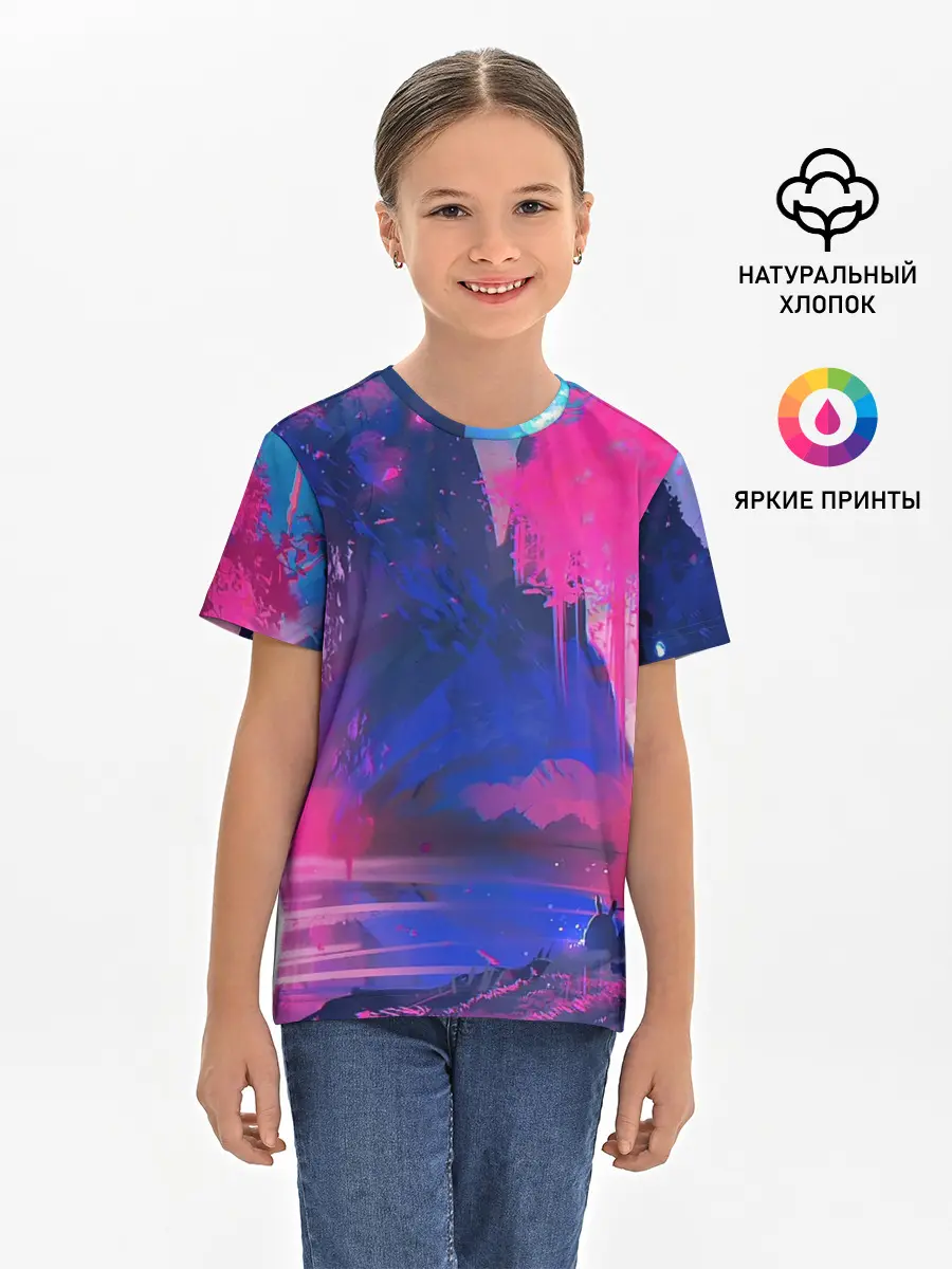 Детская базовая футболка / Неоновые Краски