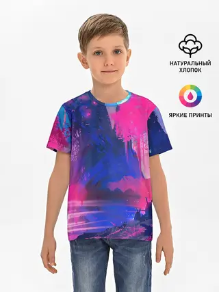 Детская базовая футболка / Неоновые Краски