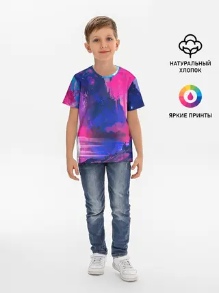 Детская базовая футболка / Неоновые Краски