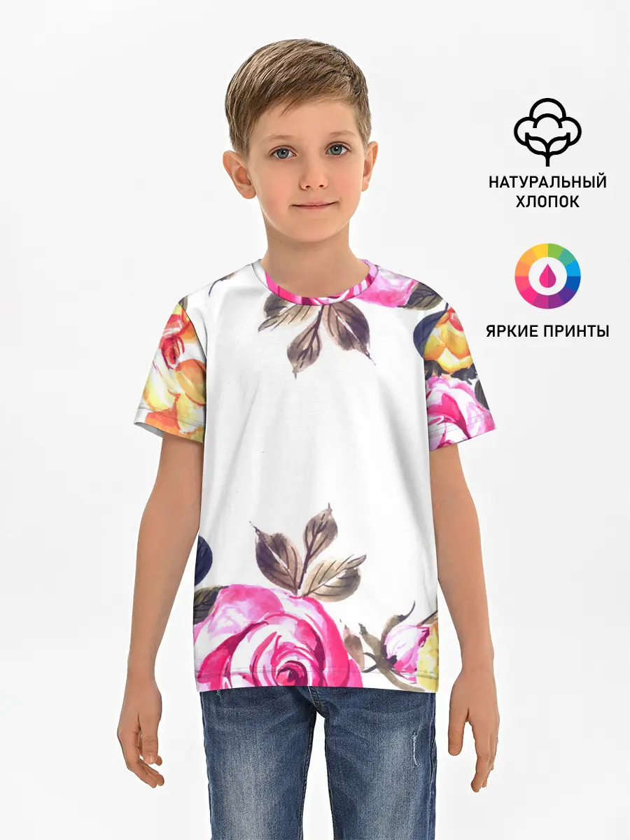 Детская базовая футболка / Розы