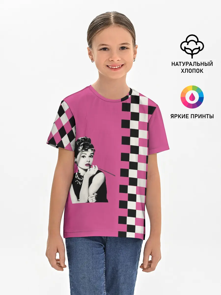 Детская базовая футболка / Энди Уорхолл. Одри Хебберн