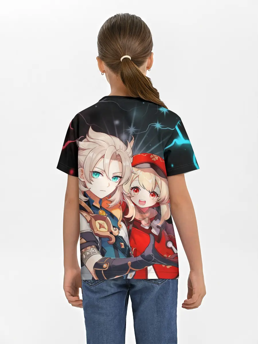 Детская базовая футболка / Альбедо и Кли, Genshin Impact