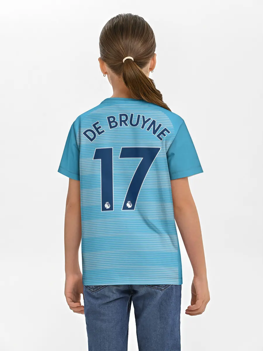 Детская базовая футболка / Де Брюйне Форма Домашняя 18/19