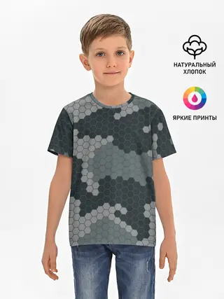 Детская базовая футболка / КАМУФЛЯЖ СОТЫ