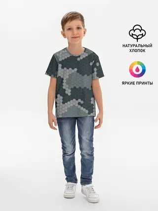 Детская базовая футболка / КАМУФЛЯЖ СОТЫ