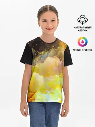 Детская базовая футболка / Желтая краска