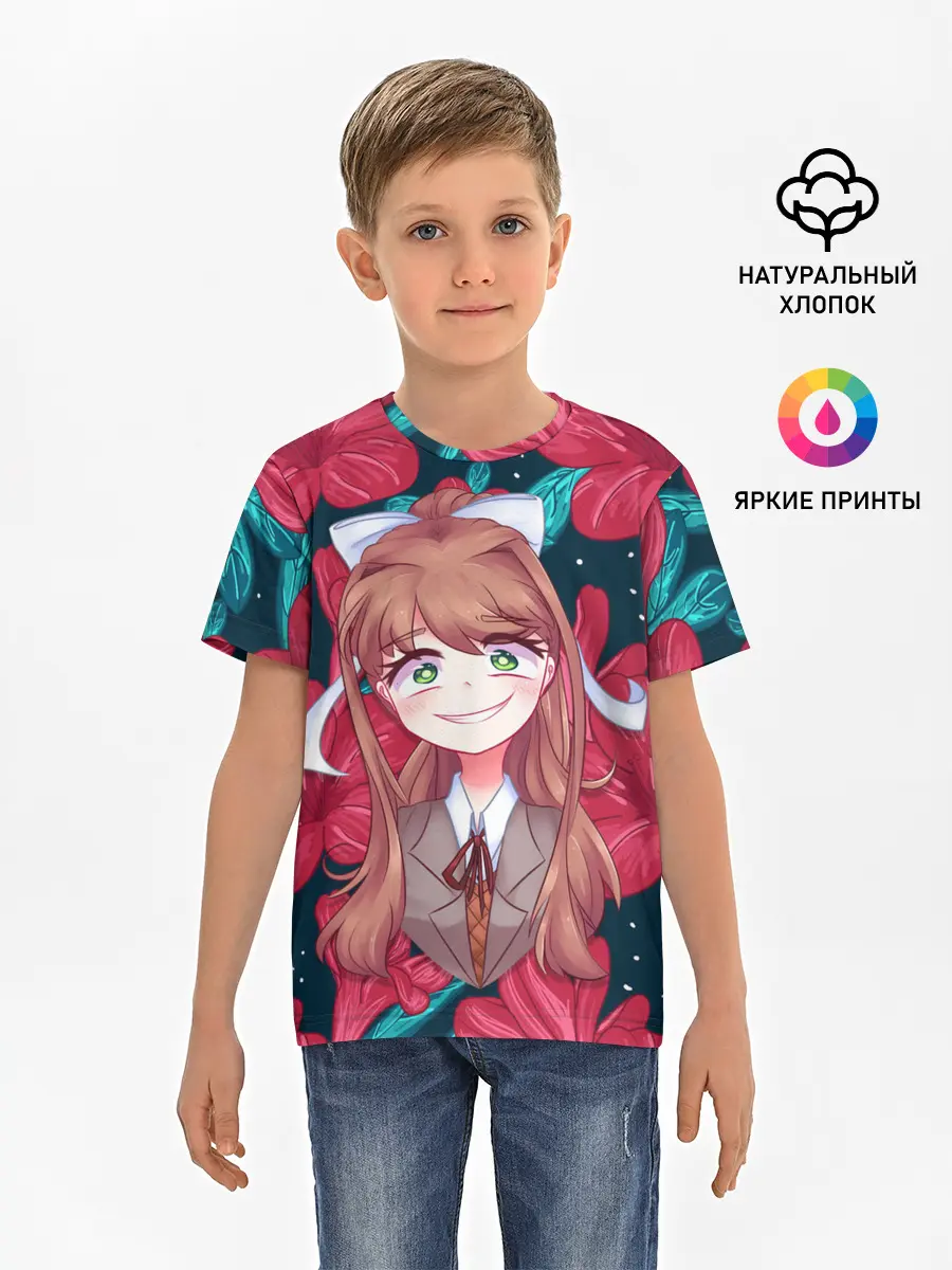 Детская базовая футболка / Моника в цветах