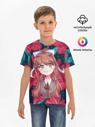 Детская базовая футболка / Моника в цветах