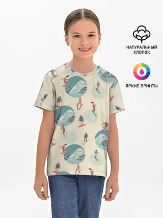 Детская базовая футболка / лыжники