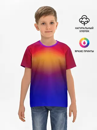 Детская базовая футболка / Размытый оранжево-фиолетовый