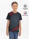 Детская базовая футболка / 3D Dark red & black
