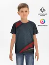 Детская базовая футболка / 3D Dark red & black