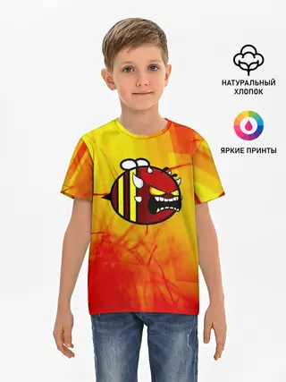 Детская базовая футболка / Geometry Dash | Red Demon