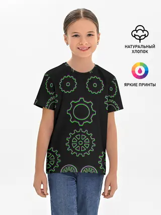 Детская базовая футболка / Шестерёнки Стимпанк